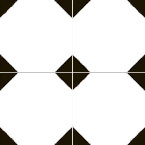 Керамогранит Dual Gres Cambridge (Chic) 7, цвет чёрно-белый, поверхность матовая, квадрат, 450x450