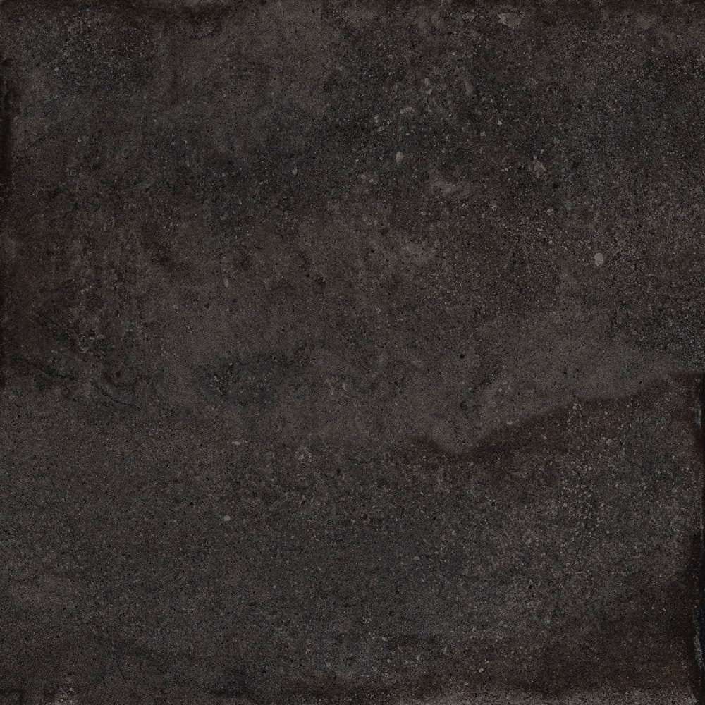 Керамогранит Cerdomus Castle Charcoal 64212, цвет чёрный, поверхность матовая, квадрат, 400x400