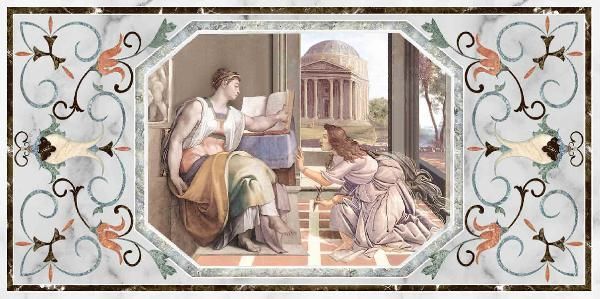 Декоративные элементы Europa Ceramica Calcatta Pantheon Decor, цвет разноцветный, поверхность глянцевая, прямоугольник, 300x600