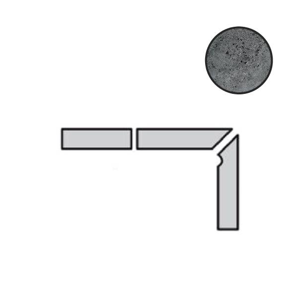 Бордюры Interbau Abell Aschgrau Right, цвет серый, поверхность противоскользящая, прямоугольник, 80x310