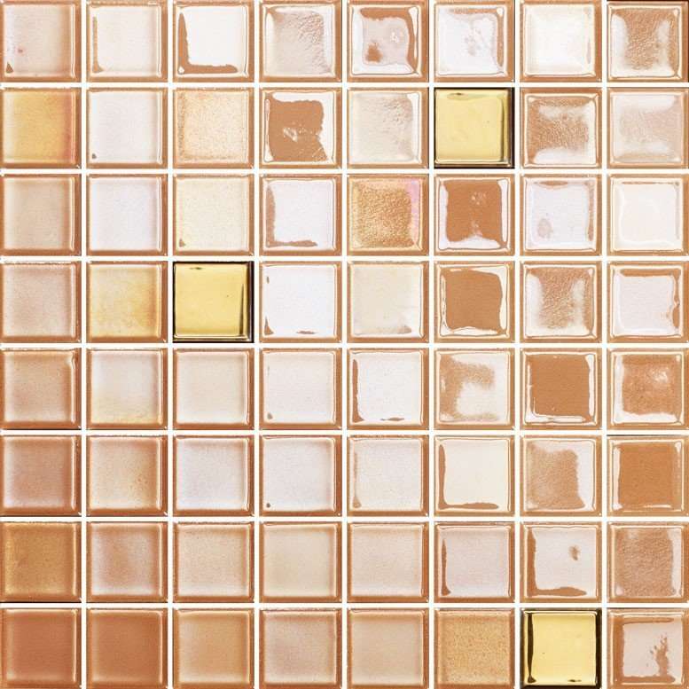 Мозаика Love Tiles Light Mosaico Gold Mix, цвет оранжевый, поверхность глянцевая, квадрат, 274x274