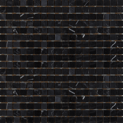 Мозаика Art & Natura Marble Mosaic Nero, цвет чёрный, поверхность глянцевая, квадрат, 305x305