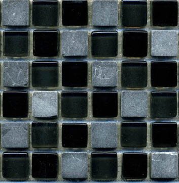 Мозаика Bars Crystal Mosaic Смеси с натуральными камнями HT 500 (15x15 mm), цвет серый, поверхность глянцевая, квадрат, 300x300