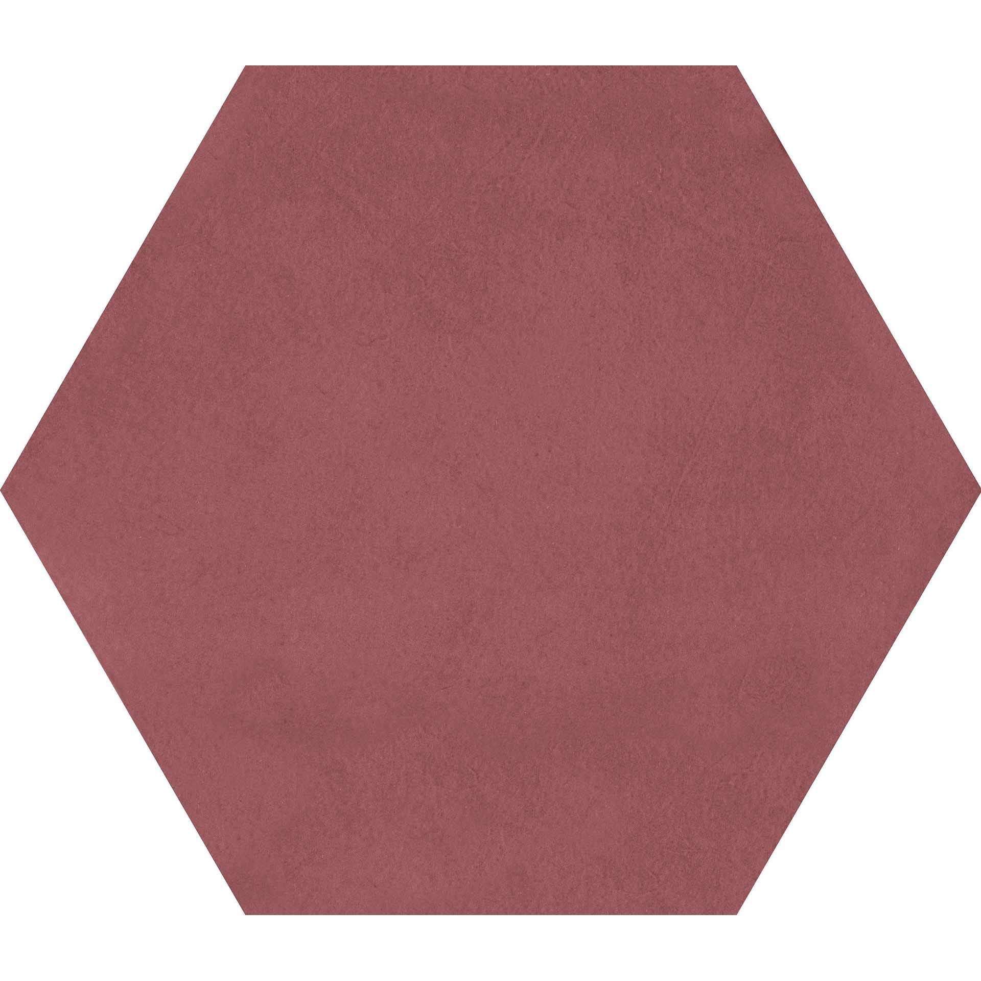 Керамогранит Ornamenta Medley Solid Marsala ME25M, цвет бордовый, поверхность матовая, шестиугольник, 250x250