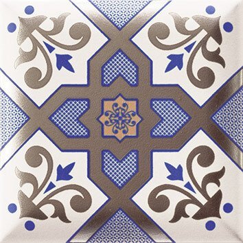 Керамическая плитка Mainzu Esna Blu Decor, цвет синий, поверхность глянцевая, квадрат, 150x150