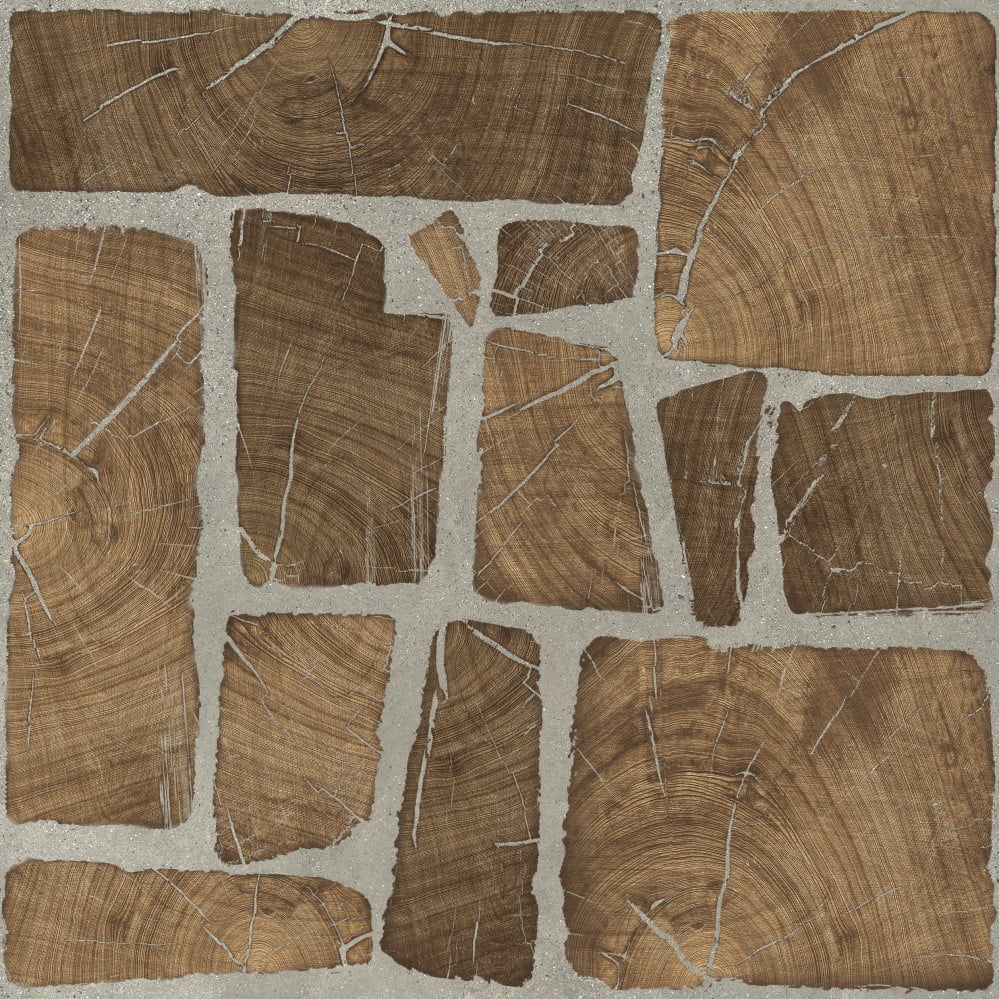 Керамогранит Cersanit Woodland Коричневый WL4R112D-69, цвет коричневый, поверхность матовая, квадрат, 420x420