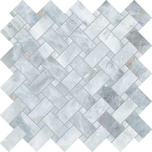 Мозаика Emilceramica (Acif) Tele Di Marmo Precious Intrecci Crystal Azure Silktech ELVJ, цвет серый, поверхность сатинированная, квадрат, 300x300