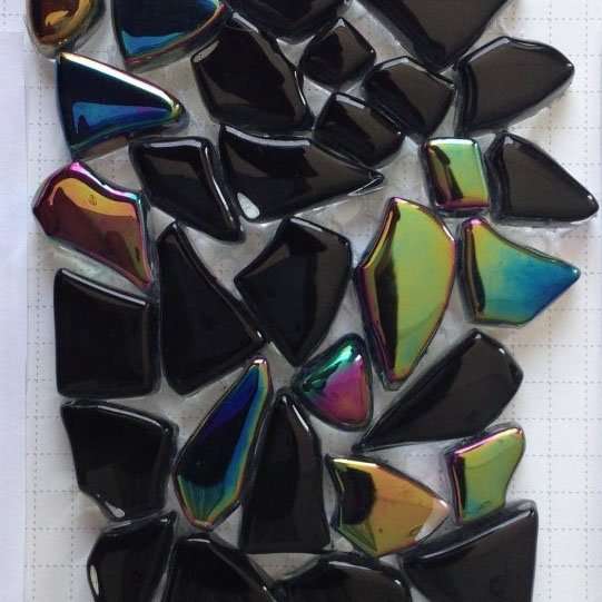 Мозаика Bars Crystal Mosaic Круглая мозаика FHT 07, цвет чёрный, поверхность глянцевая, квадрат, 280x280