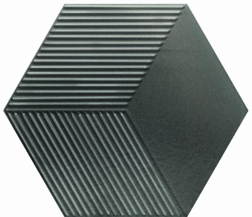 Керамическая плитка Wow Metallic Edition Mini Hexa Canale Steel 118558, цвет коричневый, поверхность глянцевая, шестиугольник, 150x173