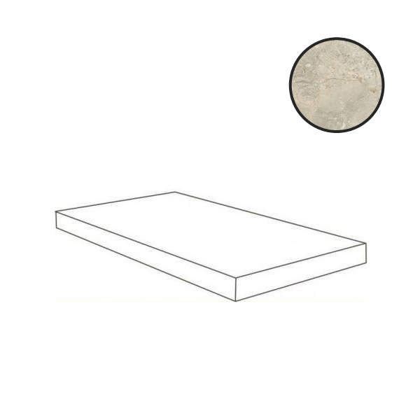 Ступени Coliseumgres Da Vinci White Beige Scalino Dx 620070002304, цвет бежевый, поверхность матовая, прямоугольник, 330x600