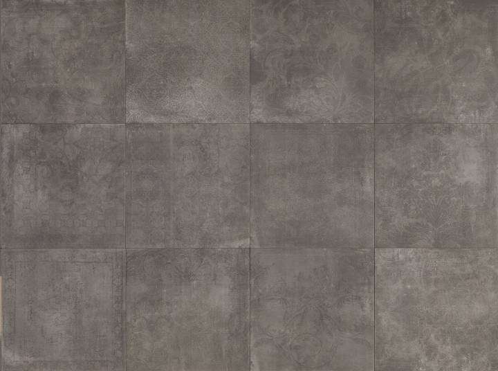 Декоративные элементы Fondovalle Portland Decorato Tabor, цвет серый, поверхность матовая, квадрат, 600x600