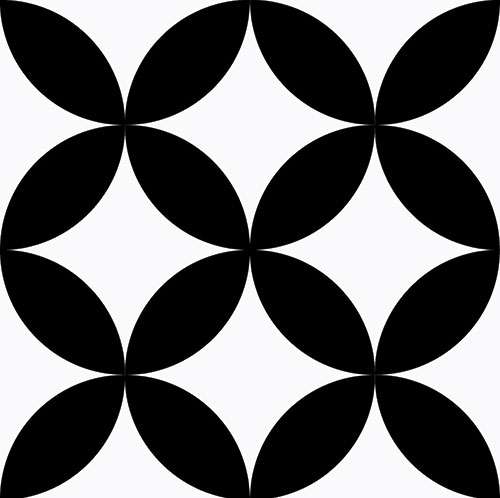 Декоративные элементы Vallelunga Colibri Nero Dec B3 6000270, цвет чёрно-белый, поверхность матовая, квадрат, 125x125