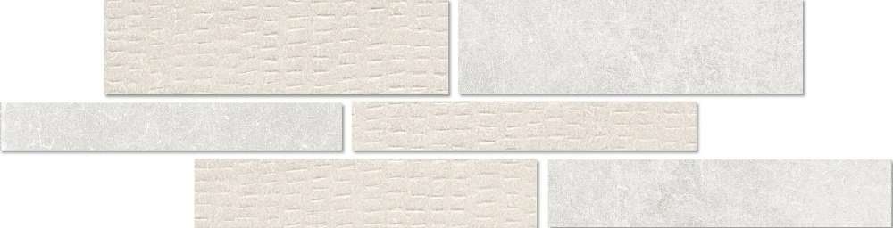 Мозаика Vallelunga Creo Bianco Bi-Mosaic 6000160, цвет бежевый, поверхность матовая, под кирпич, 160x600