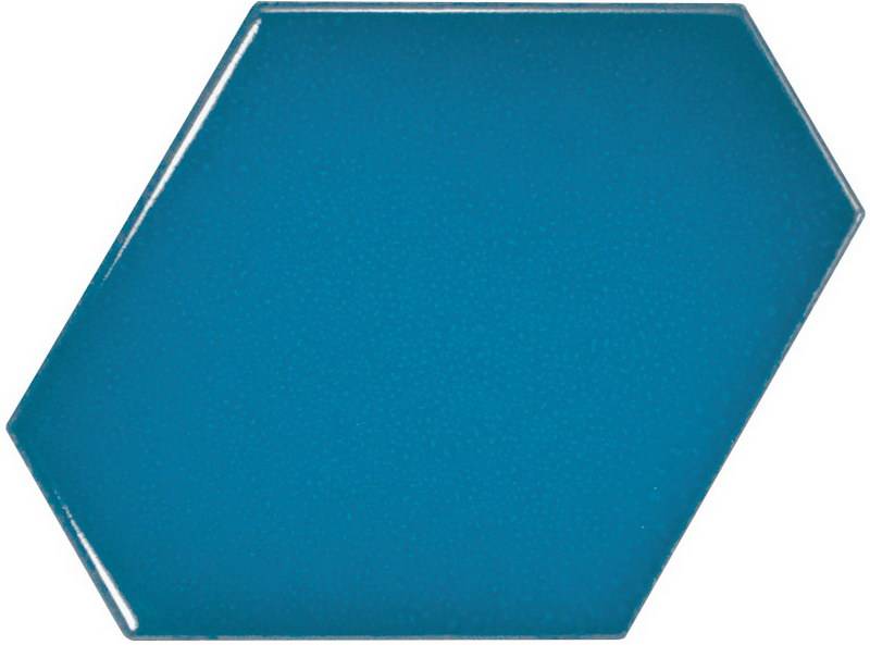Керамическая плитка Equipe Scale Benzene Electric Blue 23834, Испания, шестиугольник, 108x124, фото в высоком разрешении
