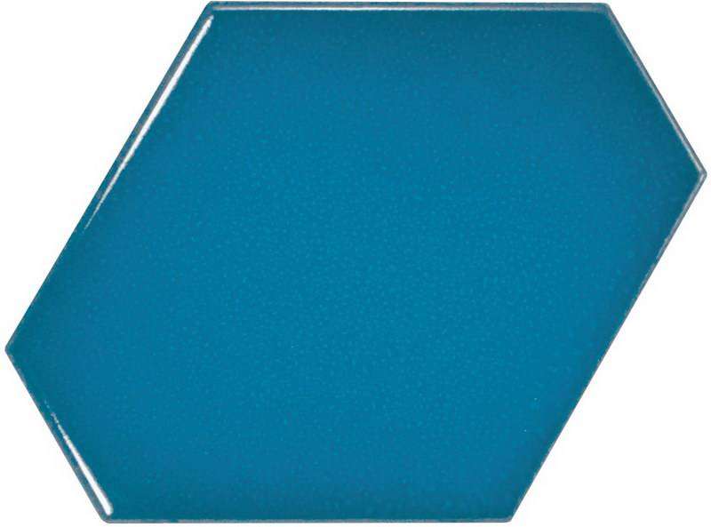 Керамическая плитка Equipe Scale Benzene Electric Blue 23834, цвет синий, поверхность глянцевая, шестиугольник, 108x124