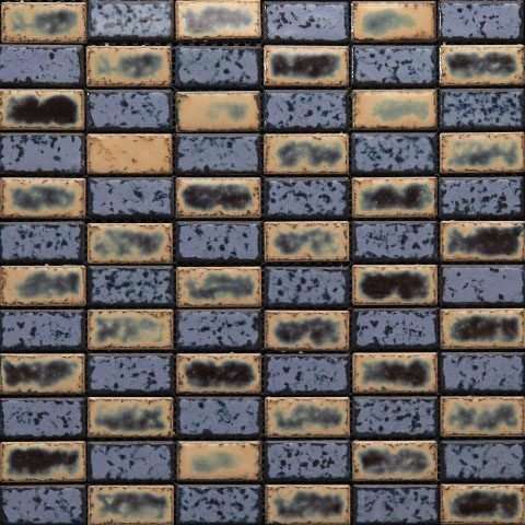 Мозаика Gaudi Brik-3(4), цвет синий, поверхность глянцевая, квадрат, 298x298