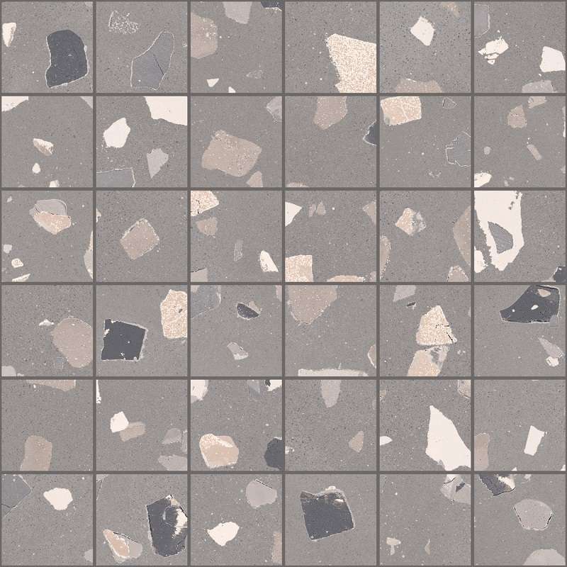 Мозаика Sant Agostino Deconcrete Mosaic De-Medium Grey CSAMDMGR30, цвет серый, поверхность матовая, квадрат, 300x300