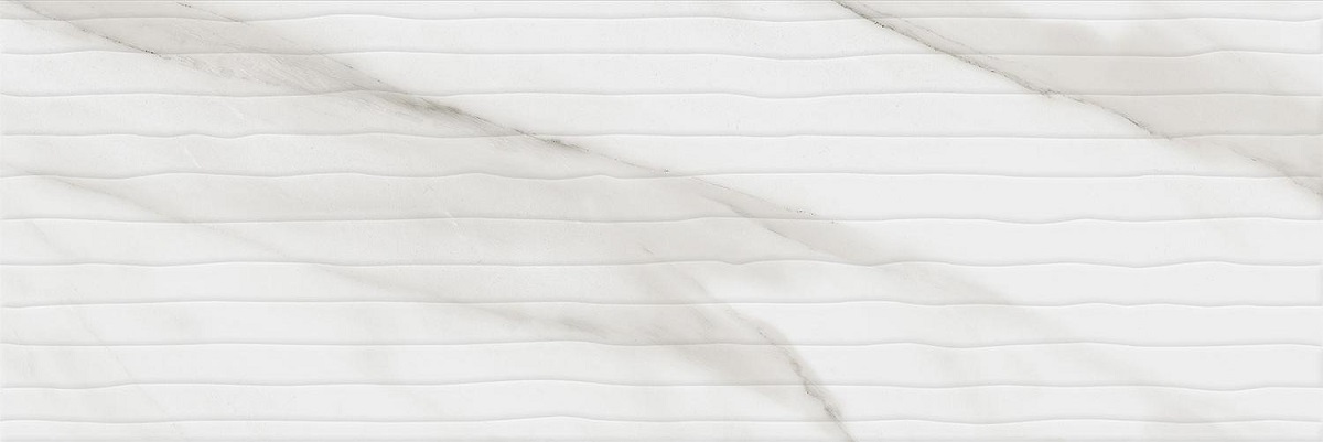 Керамическая плитка Eurotile Madison Relief 881 MOF1WT, цвет белый серый, поверхность глянцевая рельефная, прямоугольник, 300x900