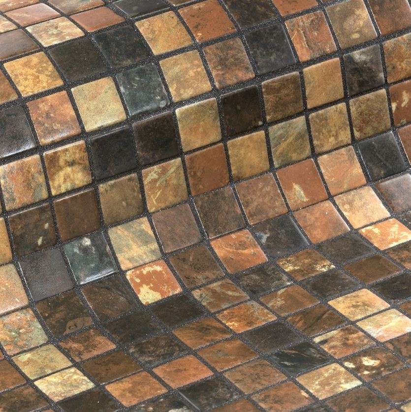Мозаика Ezarri Zen Riverstone, цвет коричневый, поверхность матовая, прямоугольник, 313x495