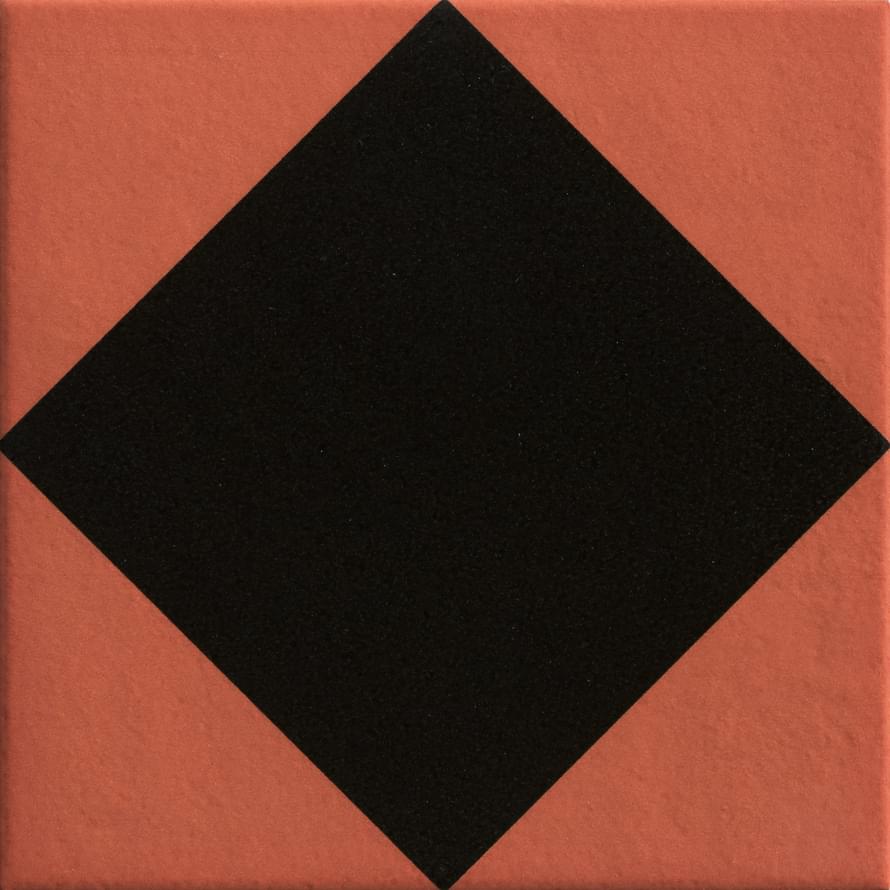 Декоративные элементы Mutina Margherita Rhombus Black Ndm42, цвет чёрный терракотовый, поверхность матовая, квадрат, 205x205