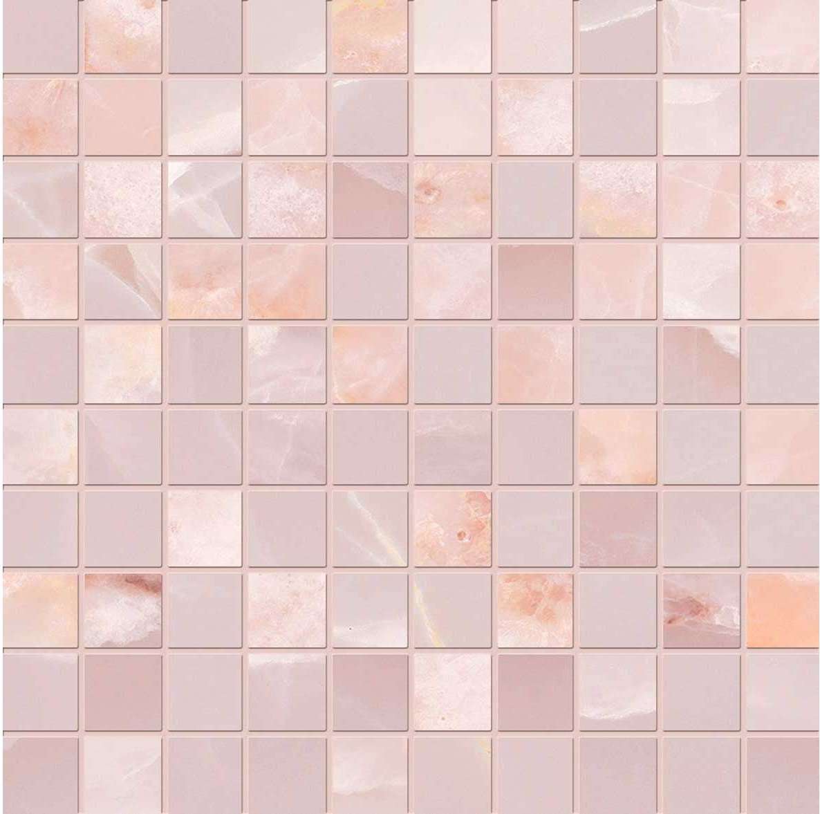 Мозаика Emilceramica (Acif) Tele Di Marmo Onyx Mosaico 3X3 Pink Silk EKZ5, цвет розовый, поверхность матовая, квадрат, 300x300