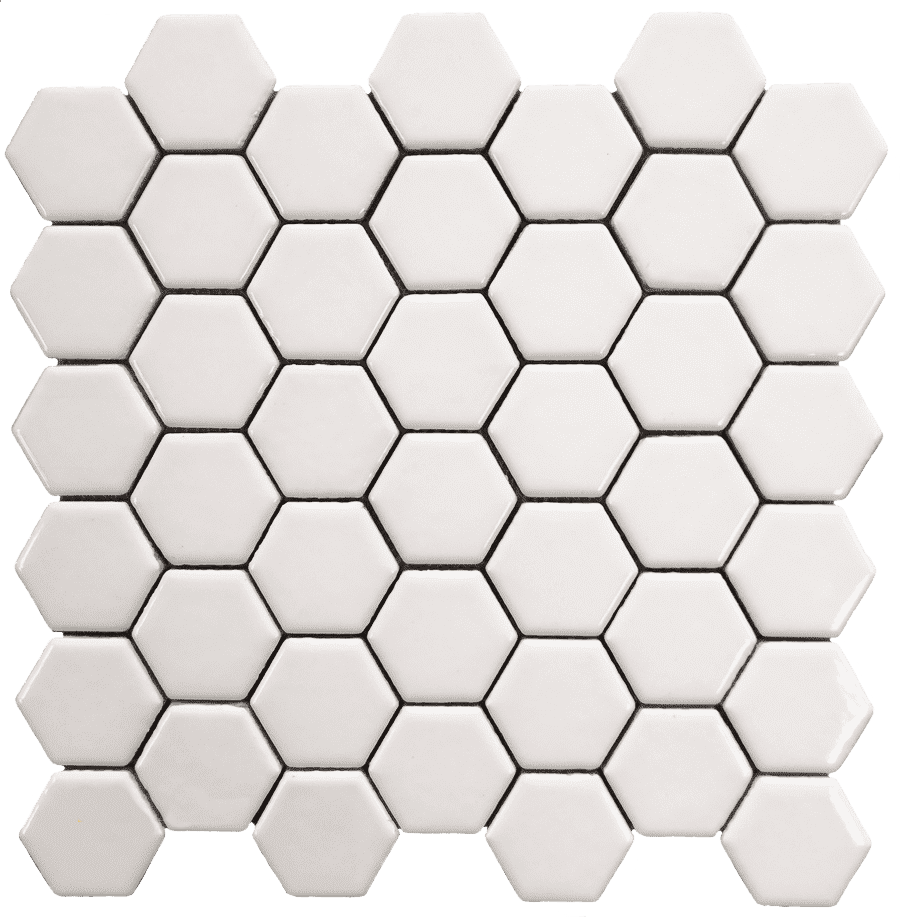 Мозаика Bars Crystal Mosaic Mosaico White Hexagon, цвет белый, поверхность глянцевая, квадрат, 301x301