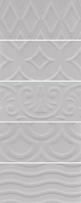 Декоративные элементы Kerama Marazzi Авеллино серый структура mix 16018, цвет серый, поверхность глянцевая, прямоугольник, 74x150
