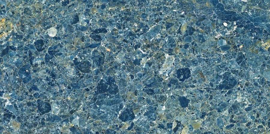 Керамогранит Bluezone Rockstone Azur Nebula, цвет синий, поверхность полированная, прямоугольник, 600x1200