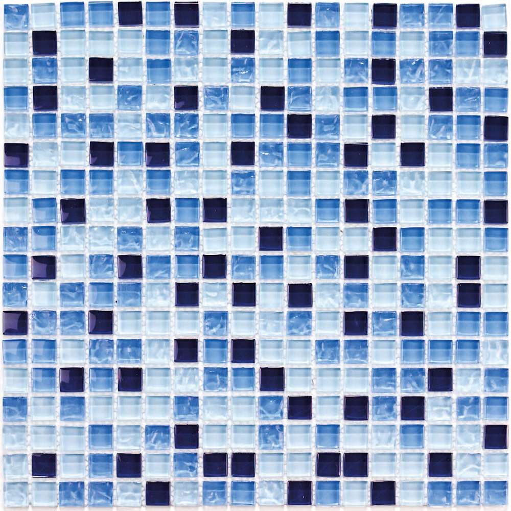 Мозаика Bonaparte Bonaparte Blue Drops, цвет голубой, поверхность глянцевая, квадрат, 300x300