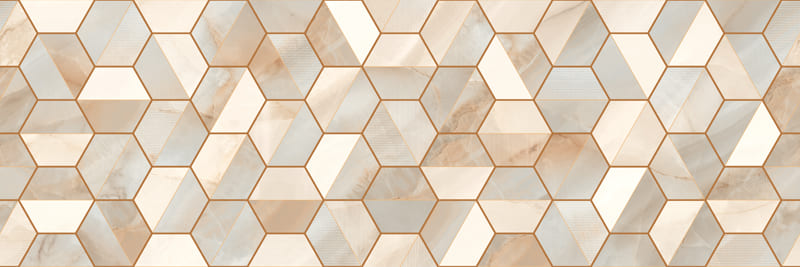 Керамическая плитка Ecoceramic Rodas DC. Hex Warm, цвет бежевый, поверхность глянцевая, прямоугольник, 333x1000