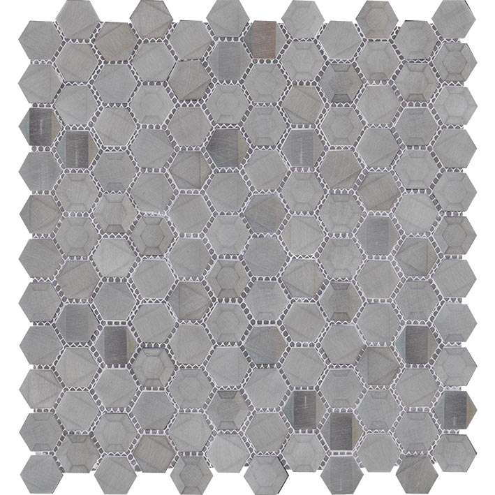 Мозаика L'Antic Colonial Gravity Aluminium Sides Metal 100310361, цвет серый, поверхность глянцевая, шестиугольник, 277x292