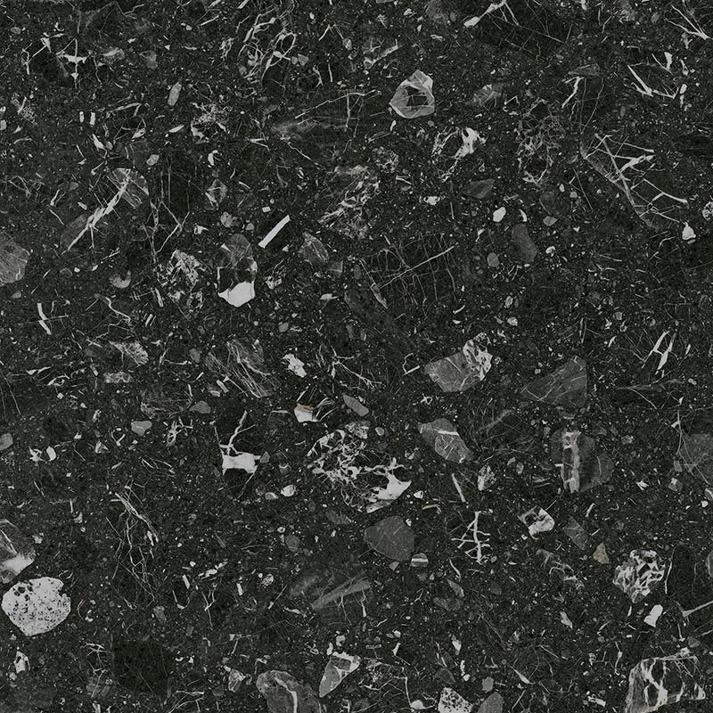 Керамогранит Vives Luna-R Negro Pulido, цвет чёрный, поверхность полированная, квадрат, 793x793