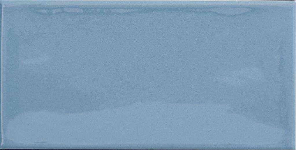 Керамическая плитка Cifre Kane Sky, цвет голубой, поверхность глянцевая, кабанчик, 75x150