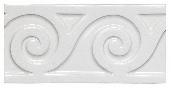 Бордюры Adex ADMO4087 Relieve Mar C/C Blanco, цвет белый, поверхность глянцевая, прямоугольник, 75x150