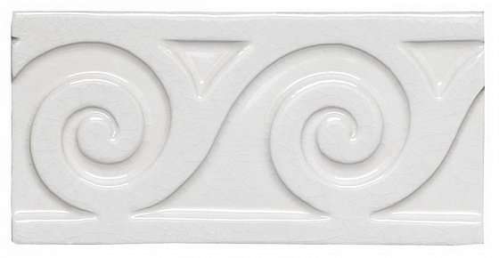 Бордюры Adex ADMO4087 Relieve Mar C/C Blanco, цвет белый, поверхность глянцевая, прямоугольник, 75x150
