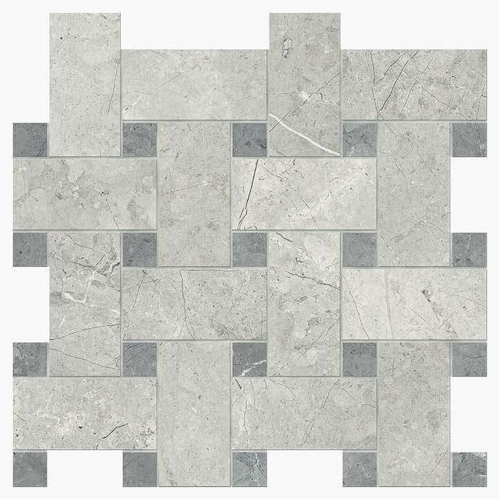 Мозаика Novabell Intreccio London Grey Silk. IMP 117N, цвет серый, поверхность матовая, квадрат, 300x300