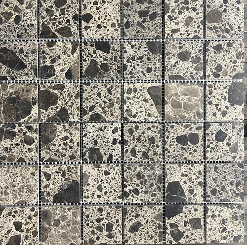 Мозаика Pixel Mosaic PIX801 Dark Emperador, цвет серый, поверхность полированная, квадрат, 305x305