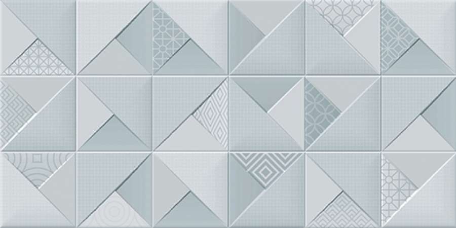 Декоративные элементы Dual Gres Glam Origami Aqua, цвет бирюзовый, поверхность матовая, прямоугольник, 300x600
