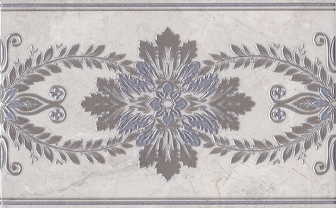 Декоративные элементы Kerama Marazzi Декор Мармион MLD\C04\6243, цвет серый, поверхность глянцевая, прямоугольник, 250x400