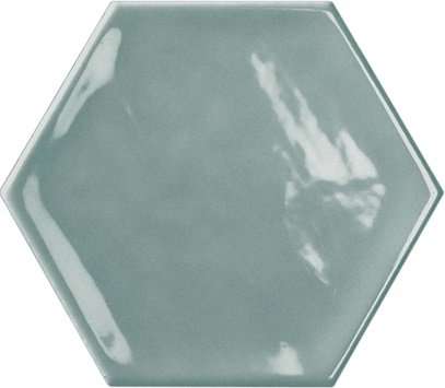 Керамическая плитка Bestile Bondi Hexagon Blue, цвет голубой, поверхность матовая, шестиугольник, 110x125