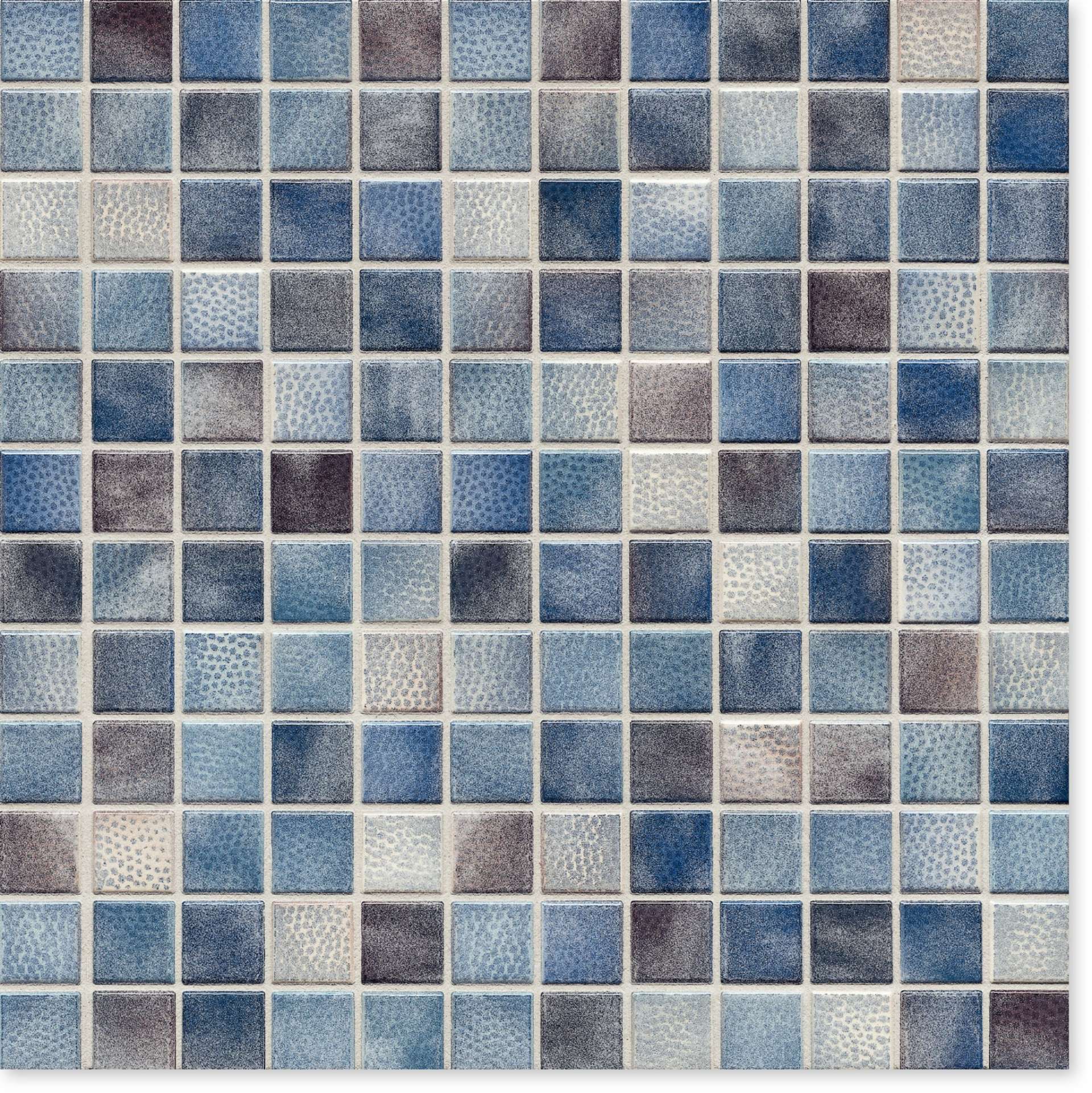 Мозаика Jasba Kauri Graublau-Mix Glzd 8723H-44, цвет синий, поверхность глянцевая, квадрат, 316x316
