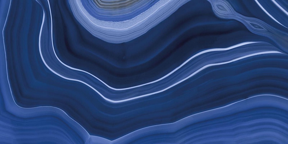 Широкоформатный керамогранит Level Marmi Stuoiato Book Match A Agata Blu Lappato EK7X, цвет синий, поверхность лаппатированная, прямоугольник, 1620x3240