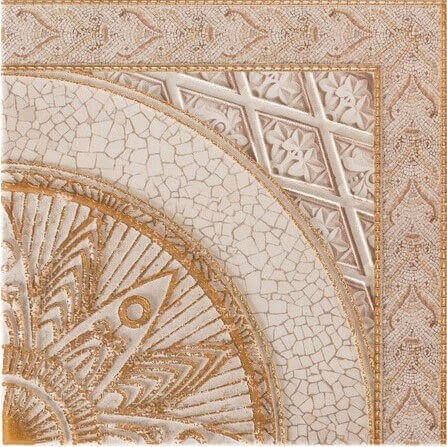 Декоративные элементы Mapisa Ang Corinto Luxe Caramel, цвет бежевый, поверхность матовая, квадрат, 336x336