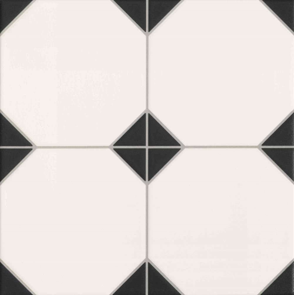 Керамическая плитка Realonda Oxford Negro, цвет чёрно-белый, поверхность матовая, квадрат, 333x333