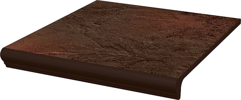 Ступени Paradyz Semir Brown Ступень с носиком простая, цвет коричневый, поверхность матовая, прямоугольник с капиносом, 300x330