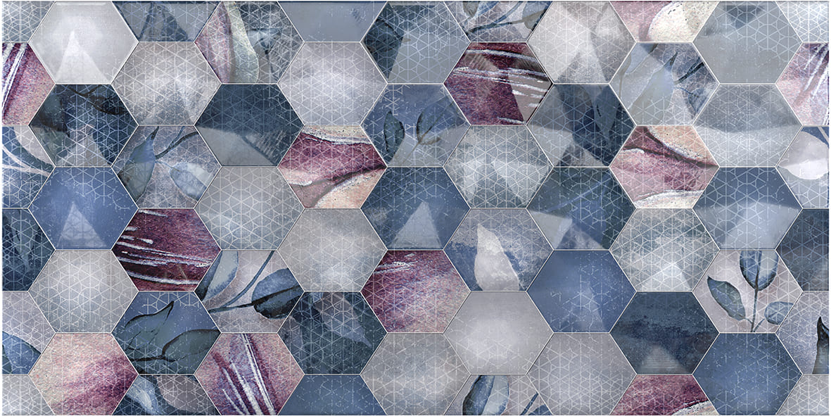 Керамическая плитка Axima Ницца Цветы Рельеф, цвет разноцветный, поверхность глянцевая рельефная, прямоугольник, 250x500