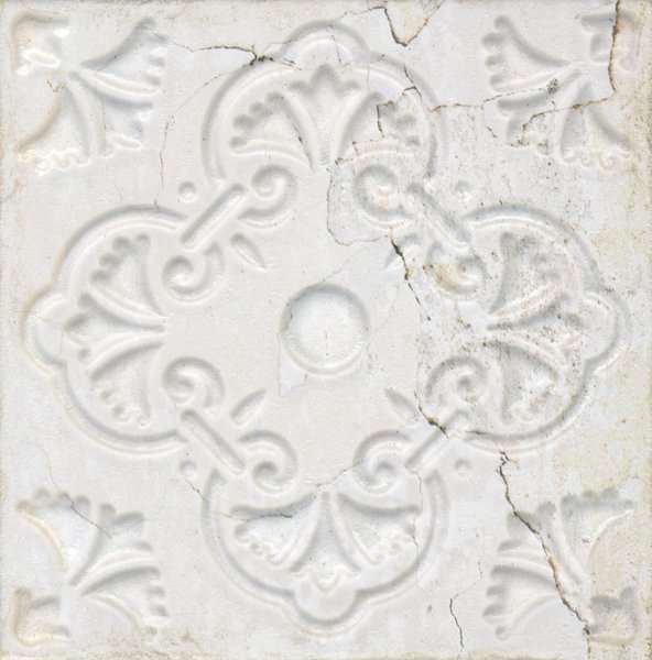 Керамическая плитка Aparici Aged White Ornato, цвет белый, поверхность матовая, квадрат, 200x200