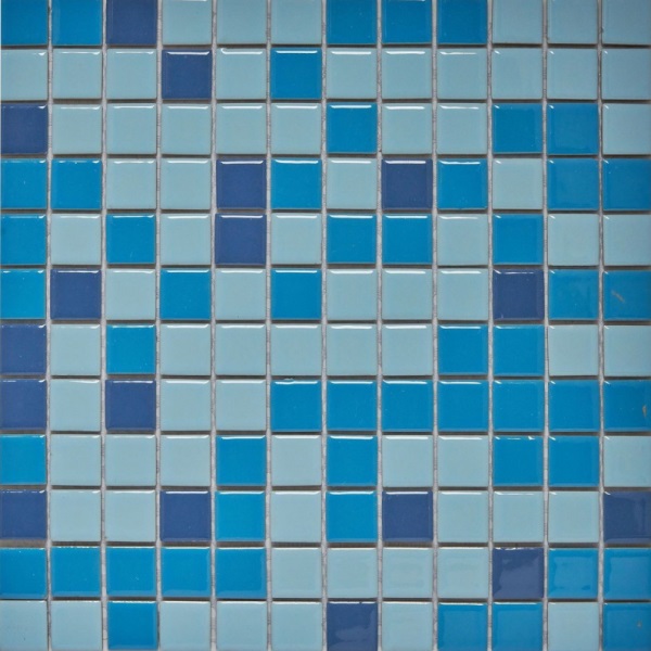 Мозаика Pixel Mosaic Мозаика из керамогранита PIX643, цвет синий голубой, поверхность глянцевая, квадрат, 315x315