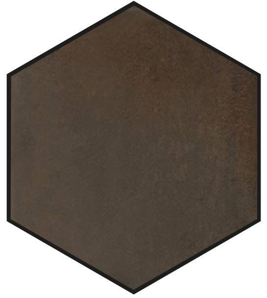 Керамогранит Cerdomus Crete Esagona Bronzo 88630, цвет коричневый, поверхность матовая, шестиугольник, 198x228