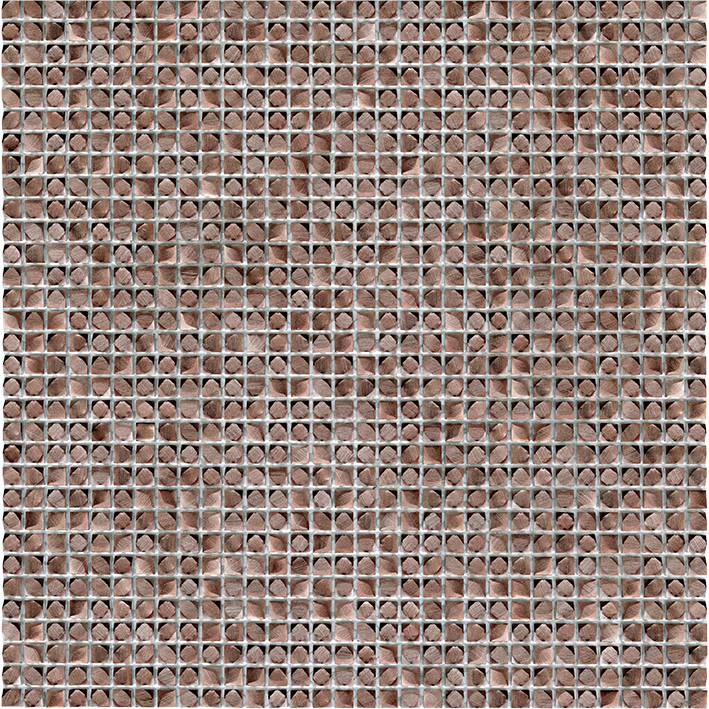 Мозаика L'Antic Colonial Gravity Aluminium Cubic Copper L241716431, цвет коричневый, поверхность глянцевая, квадрат, 305x305